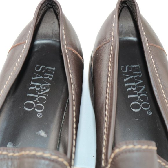 Franco Sarto Women's Nordy Loafer Slip On Shoe Size 9 Brown Leather Flats - Picture 12 of 12